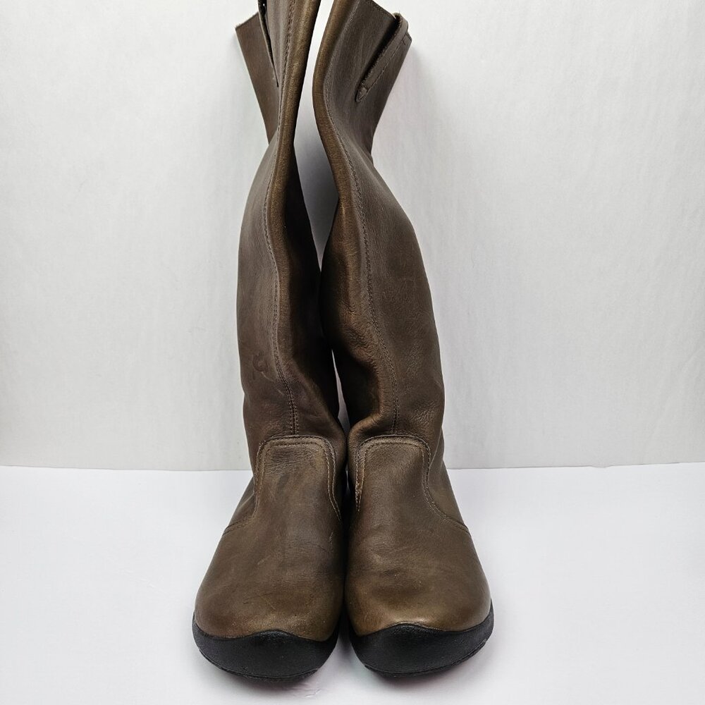 KEEN KJ BLVD Brown Leather Pull On Mid-Calf Tall Boot 10 53025-SLBK - Picture 4 of 14
